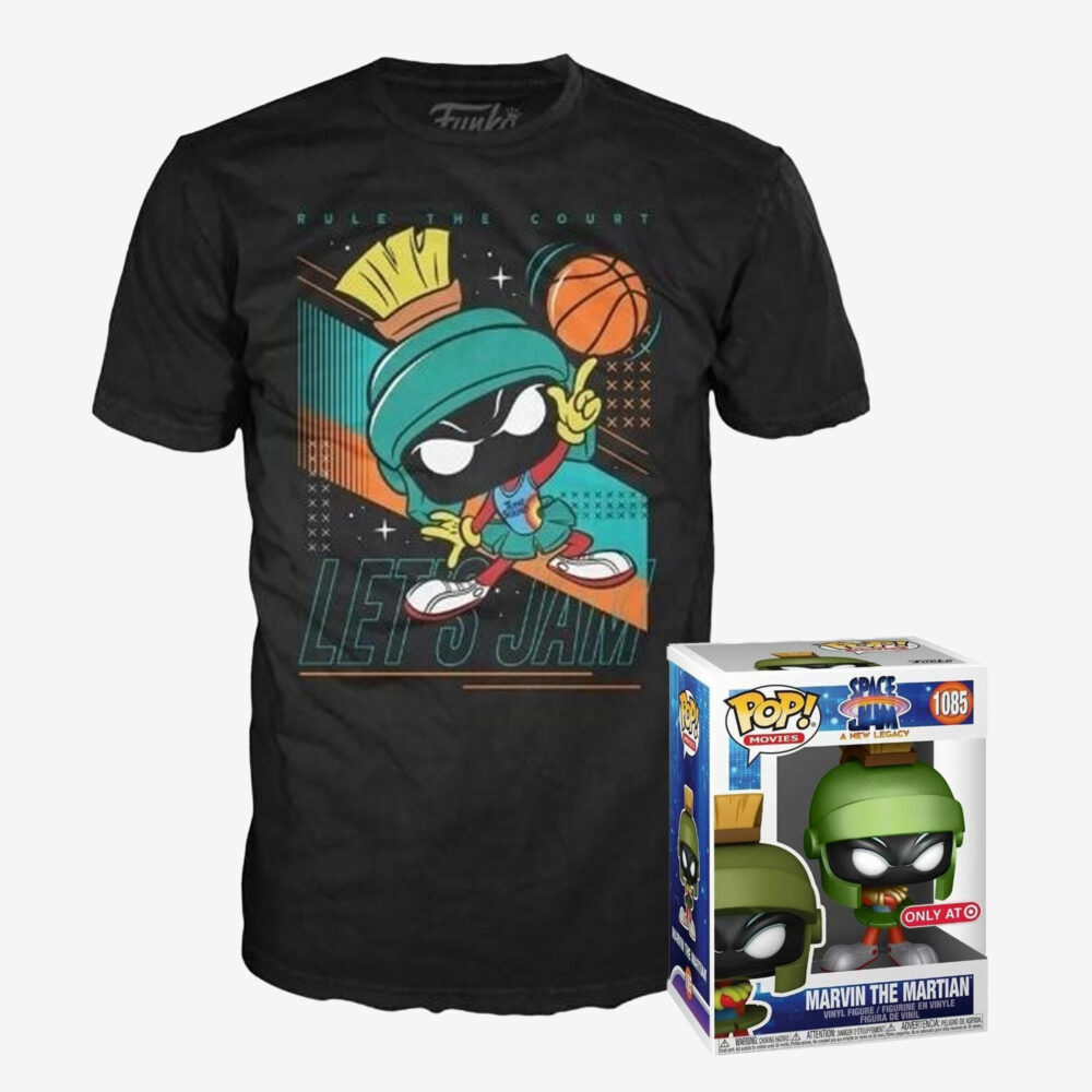 Funko Pop! Marvin the Martian box set includes Men's Medium t-shirt and vinyl figure.
