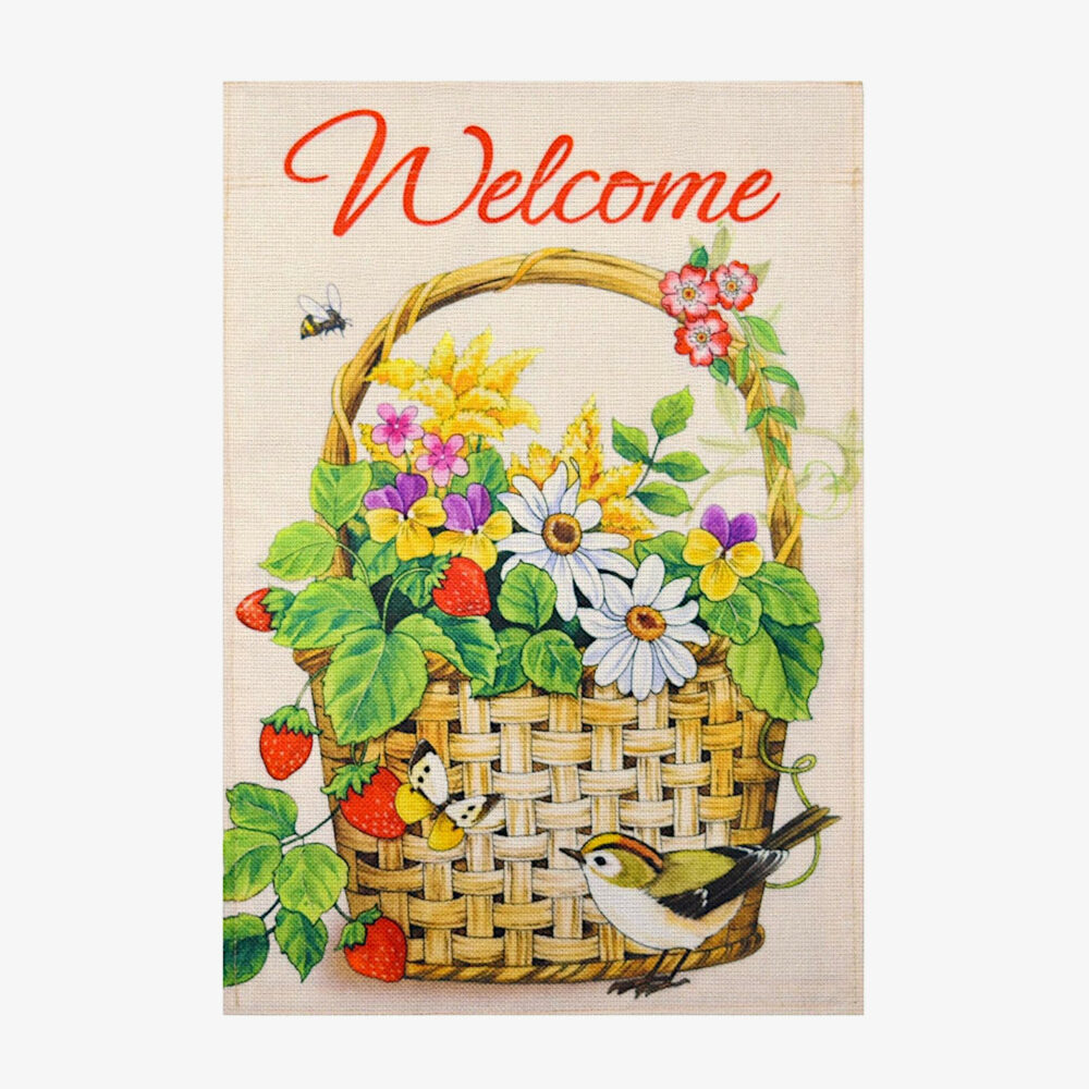 Layoer Flower Basket Garden Flag