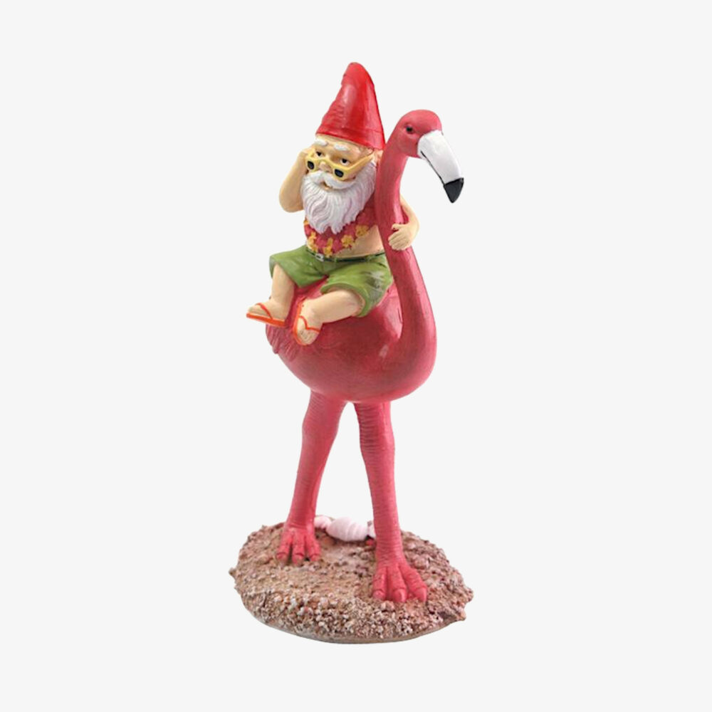 Showfeicat Beach Gnome Flamingo Garden Statue