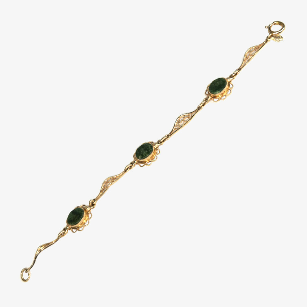 AMCO Vintage Jade 14kt Gold-filled Bracelet