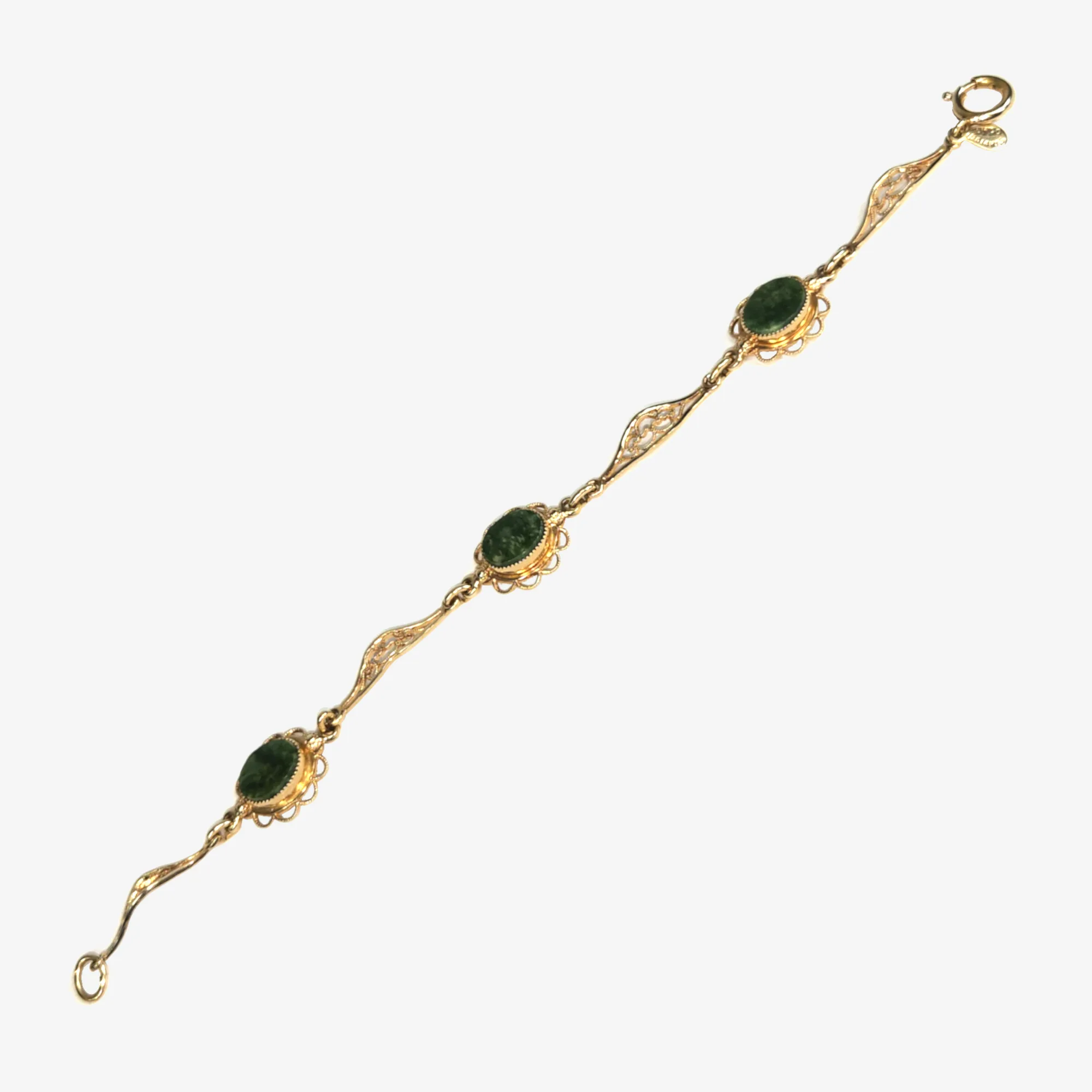 AMCO Vintage Jade 14kt Gold-filled Bracelet