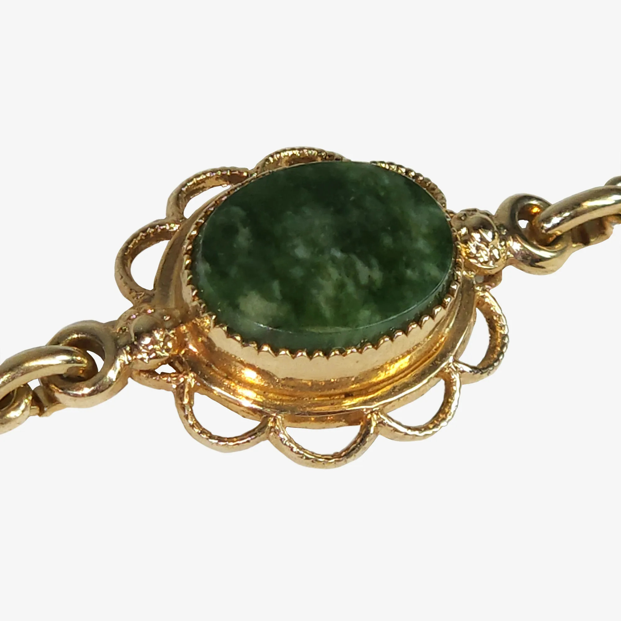 AMCO Vintage Jade 14kt Gold-filled Bracelet