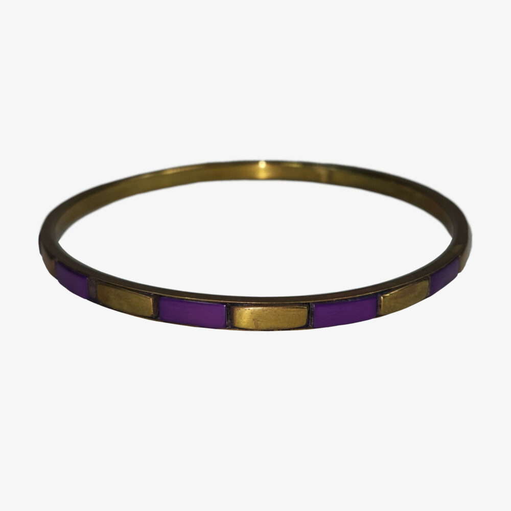 Vintage Inlaid Brass-plated Bangle