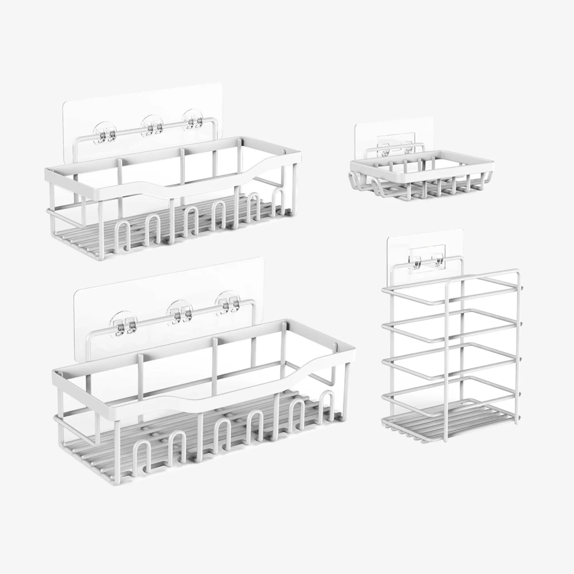 Adhesive Shower Caddy Set